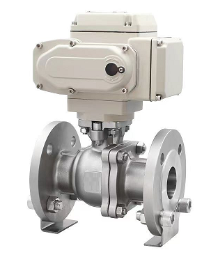 Q941F-16P/R 不锈钢三片式法兰电动球阀
