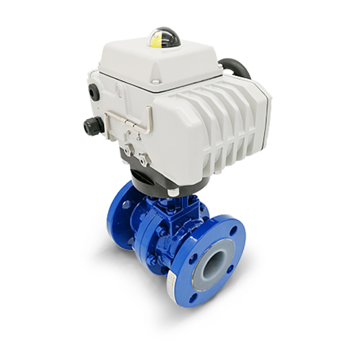 Q941F4/F46-16 铸铁防爆衬氟法兰电动球阀