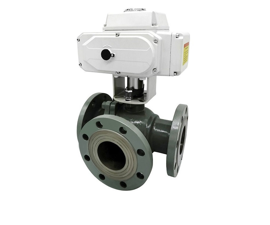 Q644/5H-16P/R 气动法兰浮动球三通流道硬密封不锈钢(304、316)球阀