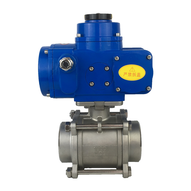 Q911F-16P/R 电动内螺纹浮动球直通流道软密封不锈钢(304、316)三片式球阀